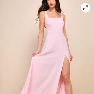 Lulu's Blush Pink Maxi Dress with Slit